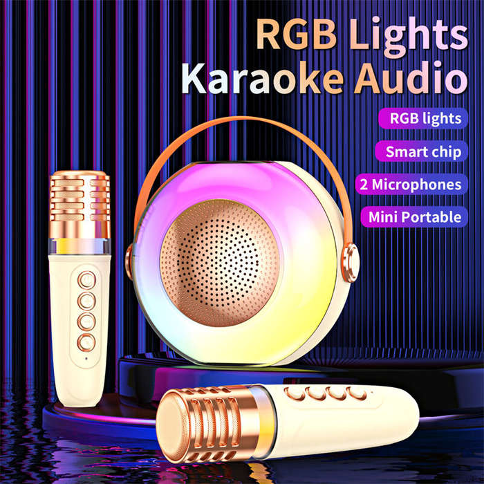 Yellow - A6 RGB bluetooth Speaker Portable Speaker with Dual Microphone Bass Diaphragm 360 Surround