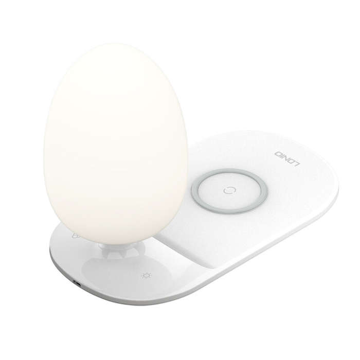 White - LDNIO Y3 15W 10W 7.5W 5W Wireless Charger Fast Wireless Charging Pad with Desk Lamp for Qi-e