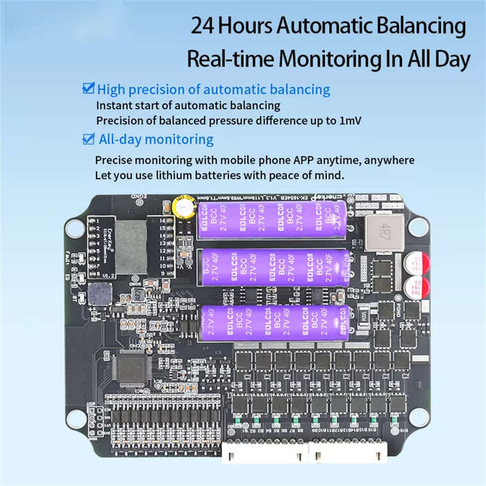 Black - Battery Active Balancer 15S-16S 2A High Efficiency Energy Transfer Waterproof Lithium Equali