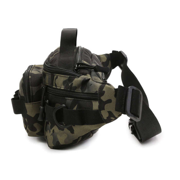 Black - ZANLURE 600D Oxford Men's Fishing Lure Bag Waterproof Molle Tactical Waist Chest Pack Multif
