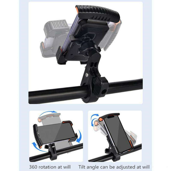 Orange - ACRUNU 4.7-7inch Adjustable Bike Phone Holder Shockproof Motorcycle Phone Handlebar Riding