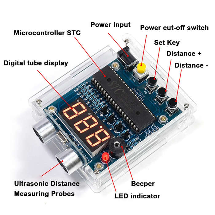 DIY Kit - HC-SR04 Ultrasonic Sensor Module Distance Measuring Instrument High Precision Real Time Di
