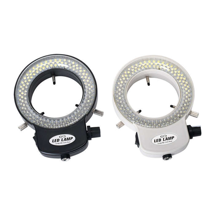 White - HAYEAR Adjustable 6500K 144 LED Ring Light Illuminator Lamp For Industry Stereo Microscope L