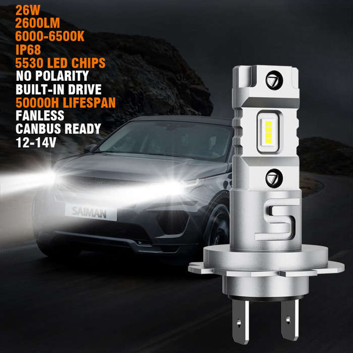 H7 - SEALIGHT X5-H7 Pair 2600LM LED Car LED Headlight Bulbs Hi/Low Beam 6000K-6500K Unviersal Car LE