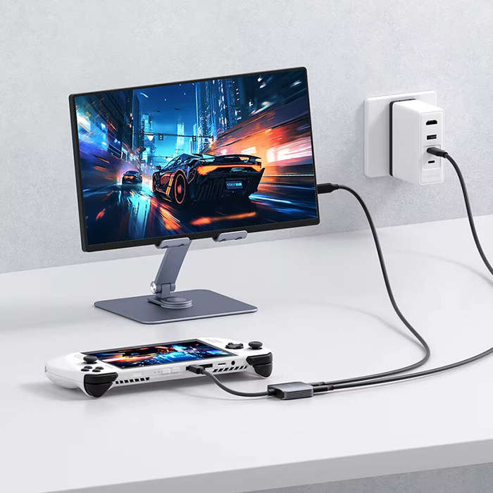 Gray - Hagibis TPS01 AR Glasses Adapter USB-C to Glasses and Charging Converter USB-C Hub Charge and