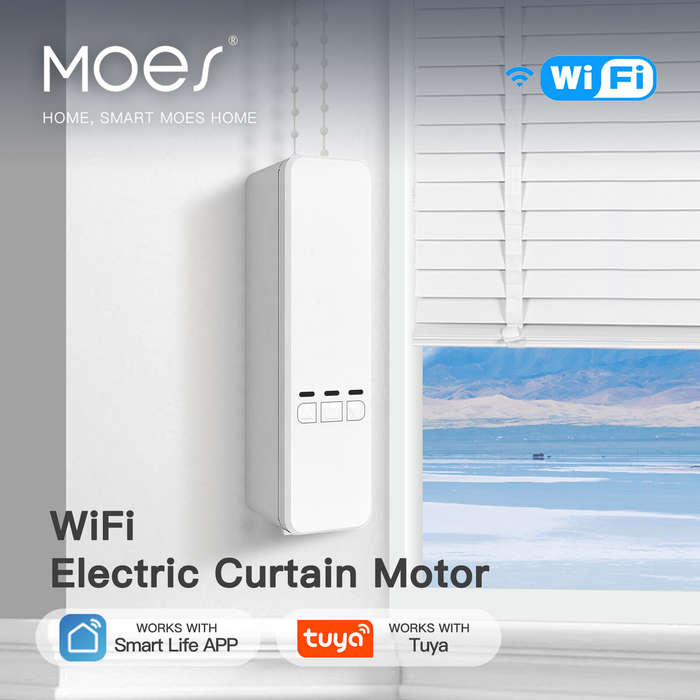 MOES Tuya WiFi Smart Curtain Motor Electric Chain Roller Blinds Shade Shutter Drive RF Remote Kit Sm