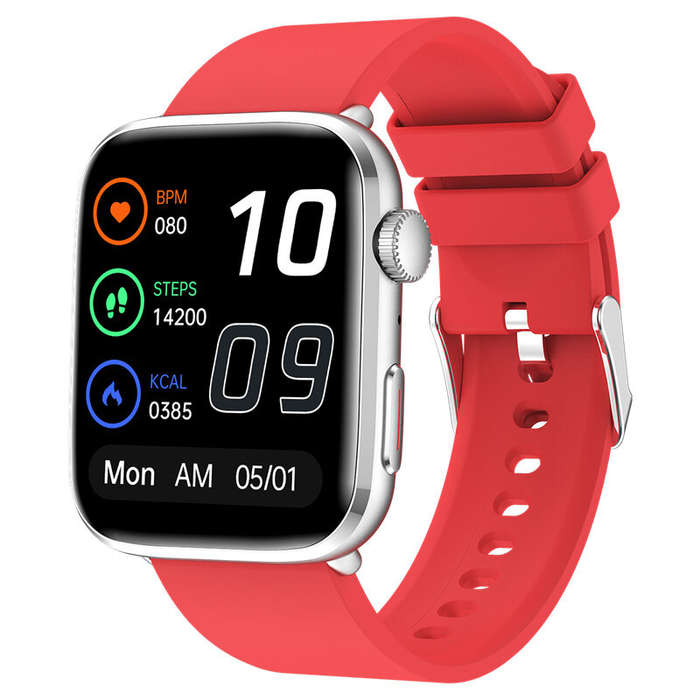 Black - T92 1.85inch HD Screen Non-invasive Blood Sugar HRV Detection Meto Function SOS Emergency Ca
