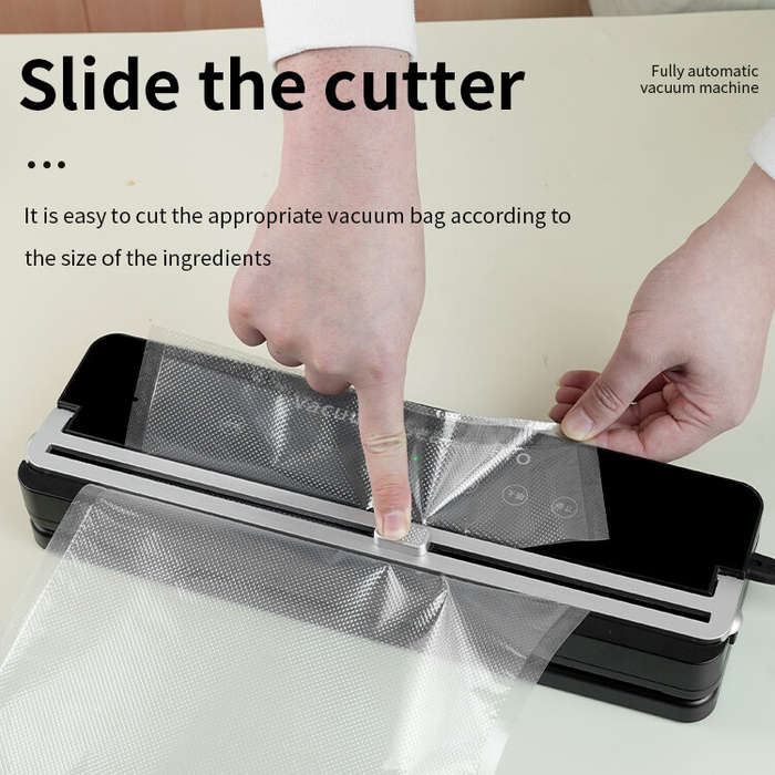 EU Plug - 120W Vacuum Sealer Machine for Kitchen 30cm Sealing Built-in Cutter & Removable Drip Tray