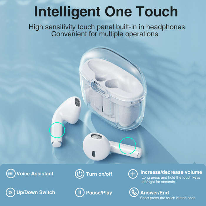 White - Lenovo Lecoo EW303 TWS bluetooth 5.3 Earphone Touch Control Semi-in-ear Sports Earphone with