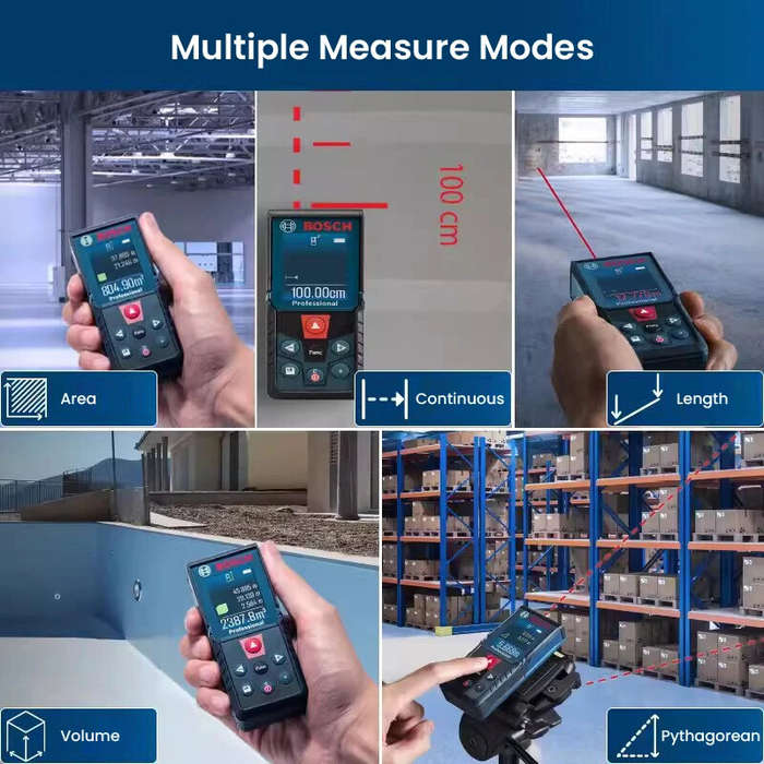 Blue - GLM400 Laser Range Finder 40m Measurement Distance High Accuracy IP54 Waterproof Multi-Measur