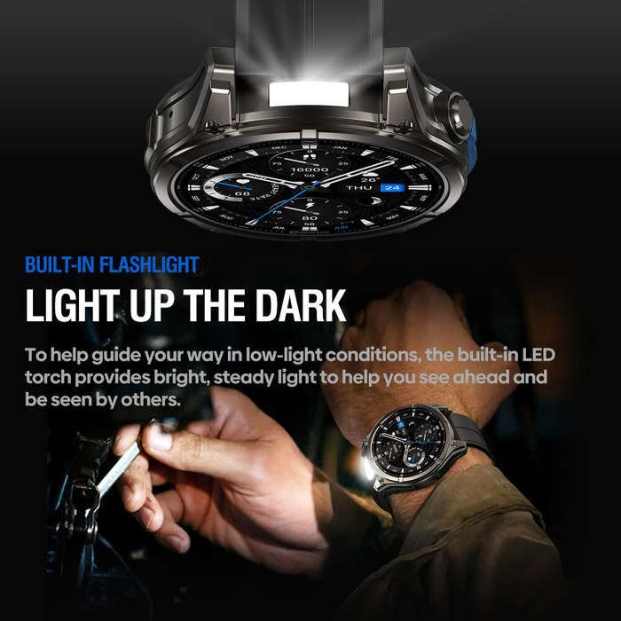 Beige - [World Premiere]Zeblaze Vibe 8 1.43-inch AMOLED 818H SapphireLens Built-in LED Flashlight 60