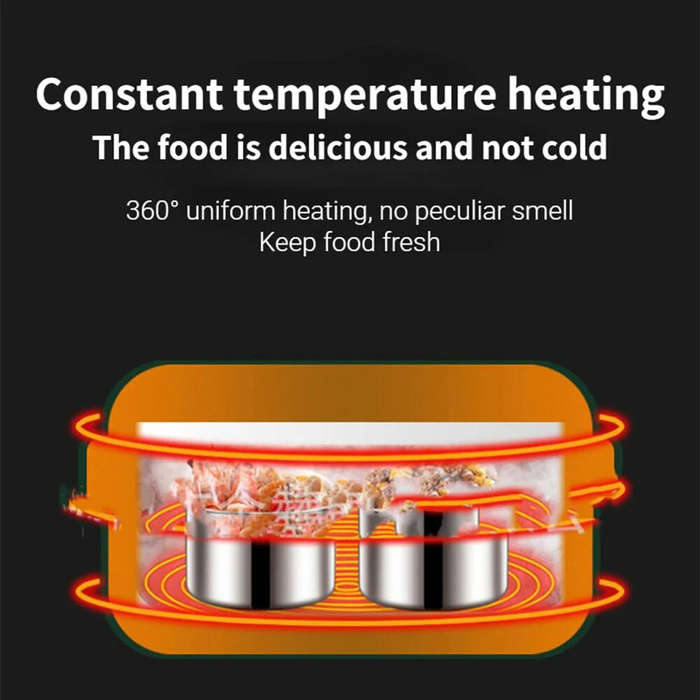 Pink - 800ML Portable Mini Electric Lunch Box USB Charging Food Heating Container Car Home Rice Food