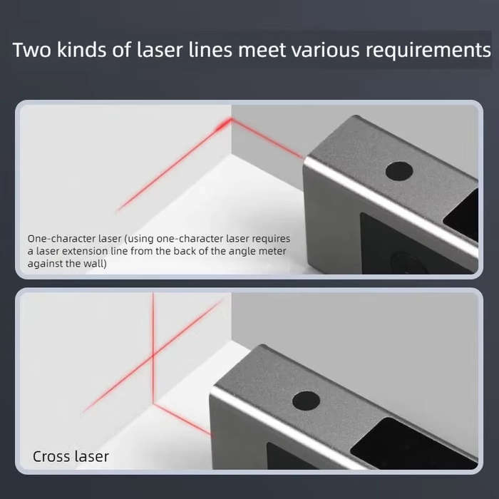Grey - SHSIWI Dual Laser Protractor Digital Inclinometer Angle Measure Cross Laser Type-C Magnetic B