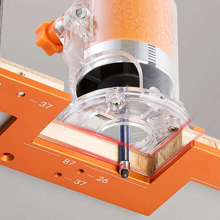 Orange - Woodworking Groove Tool Invisible Handle Router Slotting Template High Precision Aluminum A
