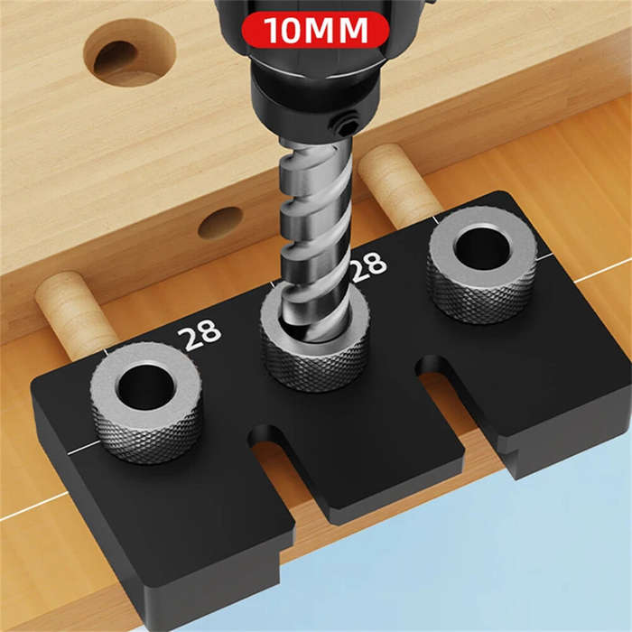 Red - Woodworking 3 in 1 Dowel Jig Drill Kit Self Centering Doweling Jig Kit Simple Installation Ver