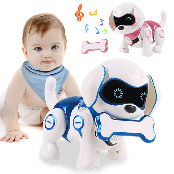 Blue - Induction Toy Dog Remote Control Cute Robotic Puppy Early Education Intelligent Robot Pet Int