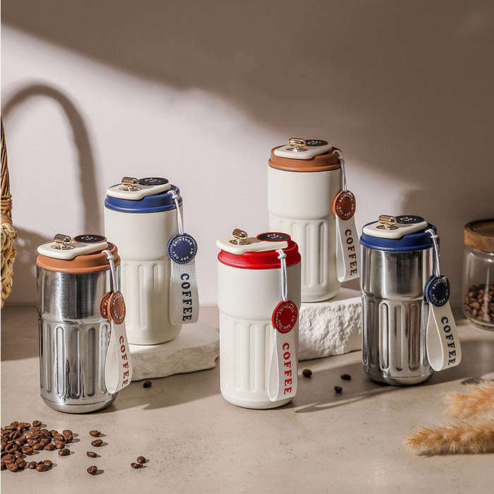 Blue - 450ml Temperature Display Thermos Bottle Stainless Steel Vacuum Cup Office Coffee Cup Busines