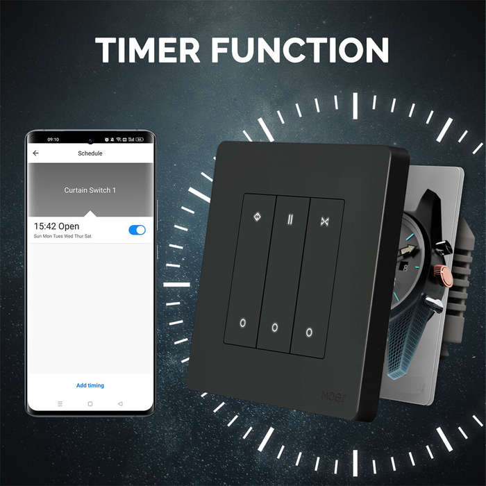 Grey - MoesHouse Smart ZigBe Star Ring Curtain Switch APP Remote Control for Roller Shutter Electric