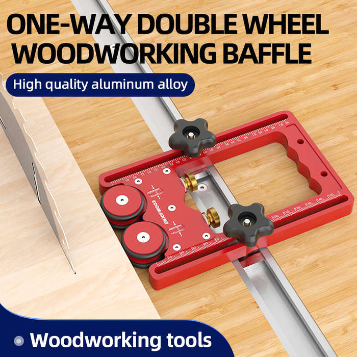 Red - ENJOYWOOD 160mm Extended Stock Guide with One-Way Wheel and Safety Auxiliary Tool Versatile fo
