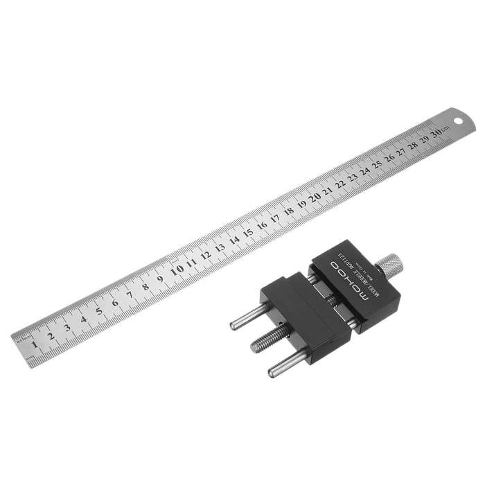Mohoo Steel Ruler Positioning Block Angle Scriber Line Marking Gauge for Ruler Locator Carpentry Scr