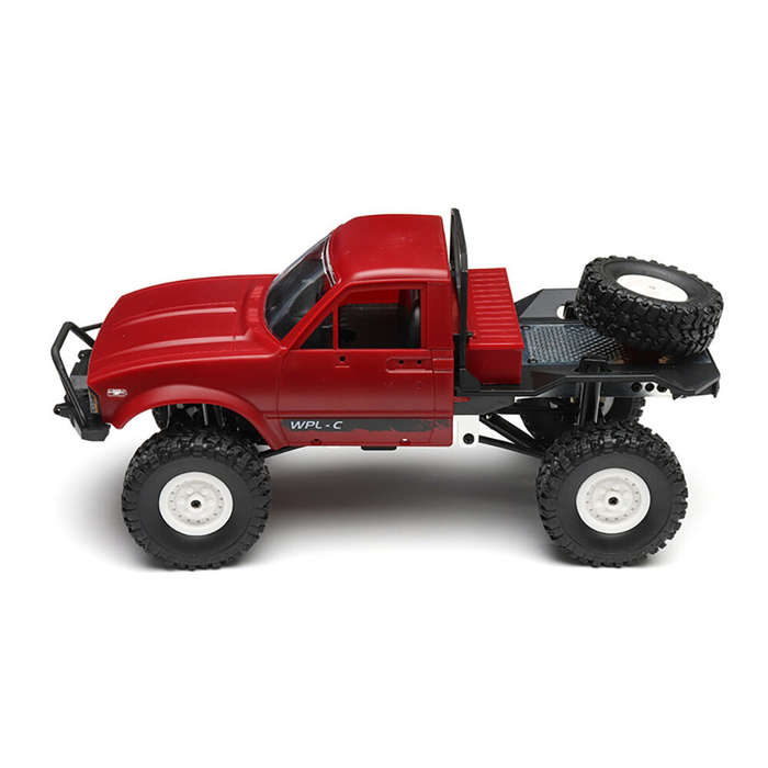 Red - WPL C14 upgrade 1/16 2.4G 4WD Off Road RC Military Car Rock Crawler Truck With LED Full Propor