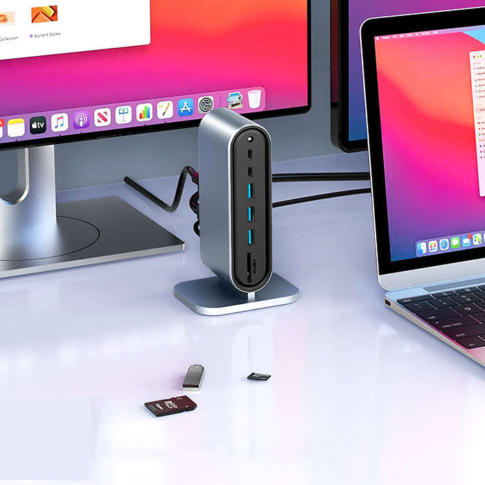 13 In 1 USB-C Hub Docking Station Adapter with 1 * USB 3.0/3 * USB 2.0/100W Type-C PD/3 * Type-C/4K