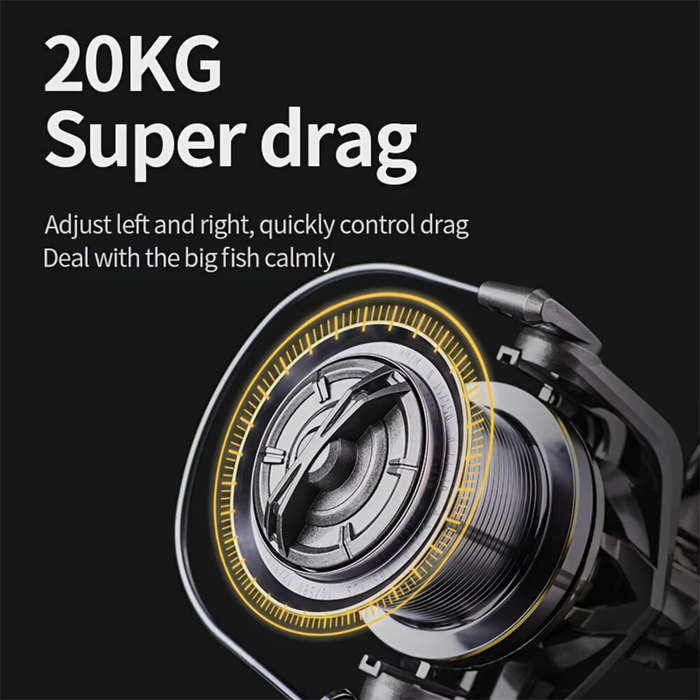 10000 - ZANLURE 8000-10000 Big Spinning Fishing Reel Drag 20KG Powerful Long Cast Rust-proof Seawate