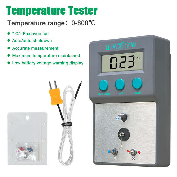 .A - LEFAVOR 191AD Soldering Iron Temperature Tester 0-800C 32-1500F High Accuracy LCD Display Auto