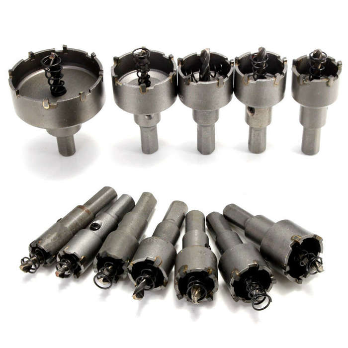 Drillpro 12pcs 15mm-50mm Hole Saw Cutter Alloy Drill Bit Set for Wood Metal Cutting