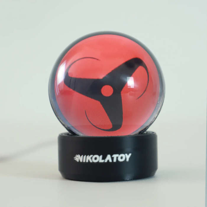 Black - NIKOLATOY Kaleidoscope Sharingan Crystal Ball Rechargeable LED Music Rhythm Display Desktop