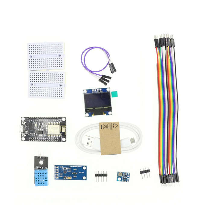 DIY Kit - ESP8266 Weather Station Kit OLED Display Weather Station Atmosphetic Pressure Light Sensor
