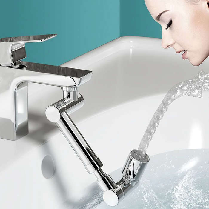 Black - 1440 Rotatable Scalable Metal Faucet Aerator Bathroom Tap Splash-proof Bubbler Faucet Filter