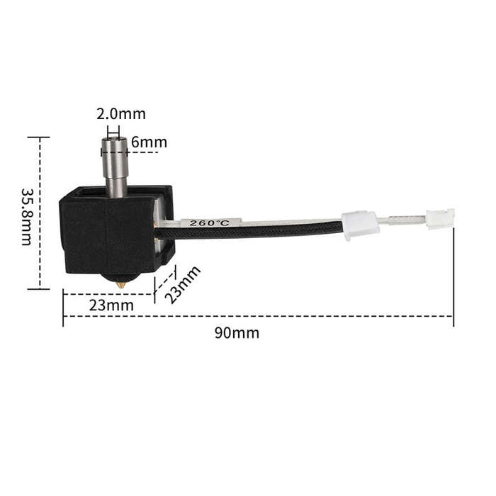 Black - KINGROON Ender-3 V3 SE Spray Head Hot End Kit 0.4mm Nozzle Aluminum Alloy 24V 40W Heating Ro