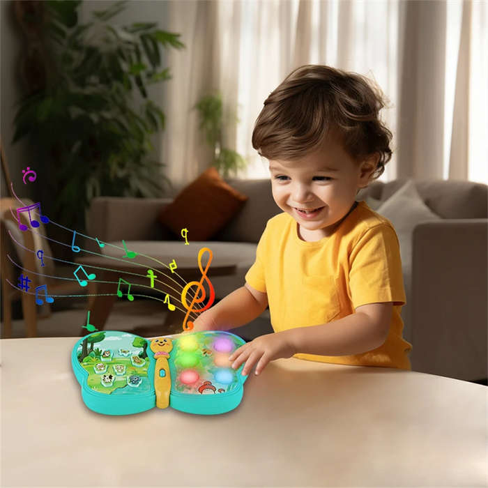 Yellow/Green - Multifunctional Electric Interactive Musical Moth Toddlers Baby Educational Sound and