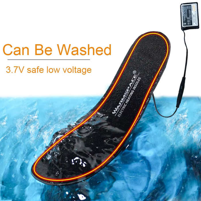 Black - TENGOO Batteries Heated Shoe Insoles Feet Warm Sock Pad Mat Electrically Heating Insoles Was