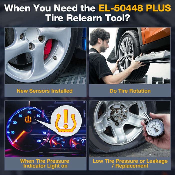 Orange - KINGBOLEN EL-50448 Plus 2 in 1 TPMS Reset Activation Tool for Ford Automotive Tire Pressure