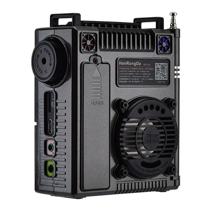 Army Green - HanRongDa HRD-A320 Radio AIR FM MW SW VHF WB Multi-band Radio bluetooth Speaker Aviatio