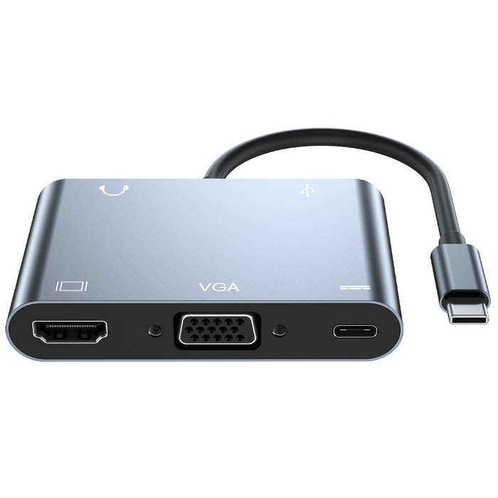 Mechzone 5 in 1 Type-C Docking Station USB-C Hub Adapter with USB3.0 USB-C PD 100W 4K HDMI-Compatibl