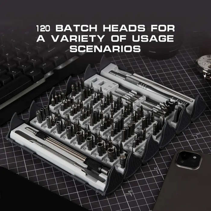 Black - 128 in 1 Precision Screwdriver Set CR-V Steel Magnetic Driver Kit Flexible Shaft for Electro