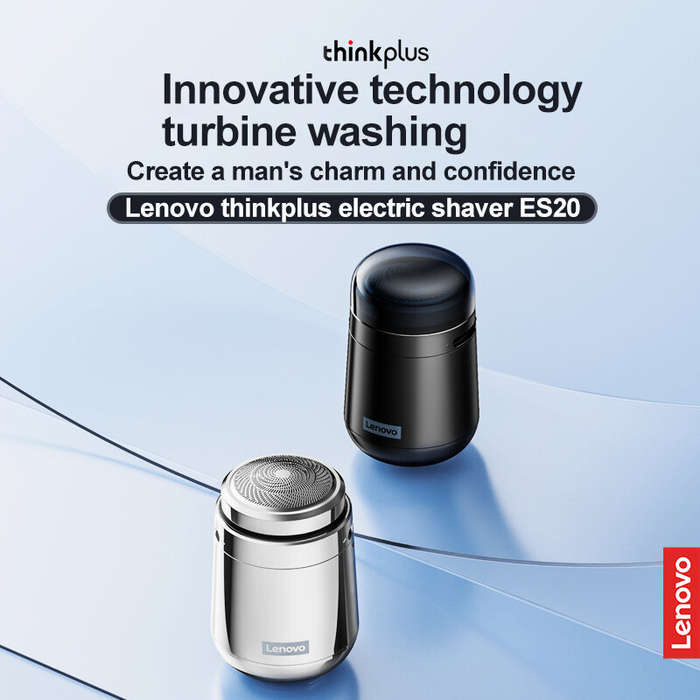 Silver - Lenovo Thinkplus ES20 330mAh Rechargeable Mini Electric Shaver IPX7 Waterproof High Speed M