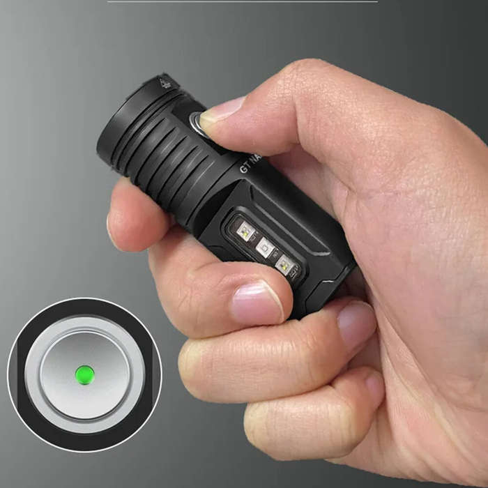 Army Green - Lumintop GT NANO 5.0 1400LM EDC LED Flashlight with RGB UV Sidelight Come With 2pcs 102