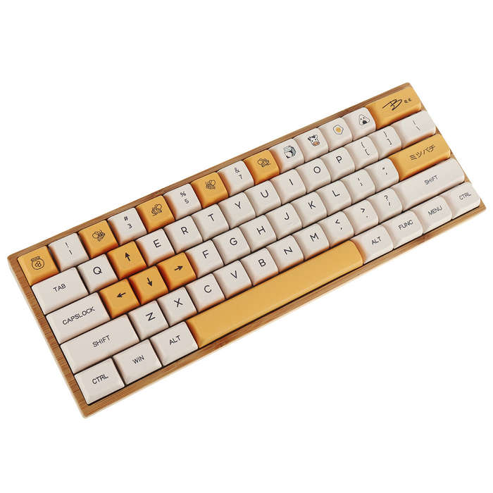 140 Key PBT Keycap XDA Profile Personalized Minimalist White Honey Milk English/Japanese Keycap For