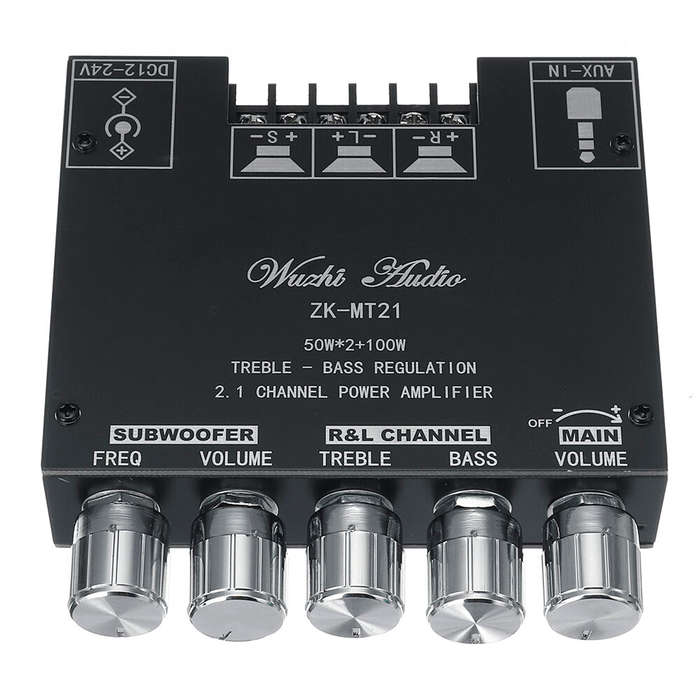 ZK-MT21 bluetooth 5.0 Subwoofer Amplifier Board 50WX2+100W 2.1 Channel Power Audio Stereo Amplifier