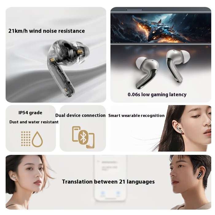 Gold - Edifier Lolli Pro 5 TWS bluetooth V6.0 Earbuds Wireless ANC Earphone -48dB Active Noise Cance