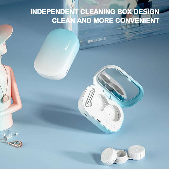 Gradient Green - Mugle Mini Ultrasonic Electric Cleaner with Digital Display 4 Gears Time Setting Au