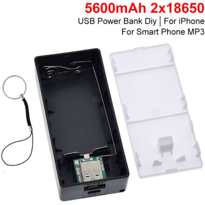 Case Only - 5600mAh 2X 18650 USB Power Bank Battery Charger Case DIY Box For Smart Phone MP3 Electro