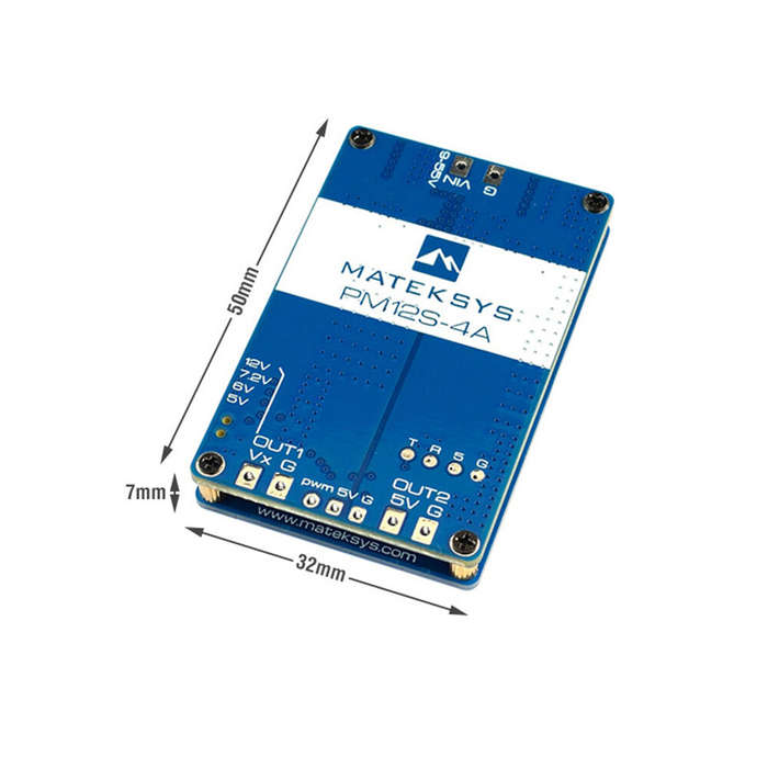PM12S-4A - MatekSys PM12S-4A Power Module 9-55V Dual Step-Down Voltage Regulators with TVS Protectio