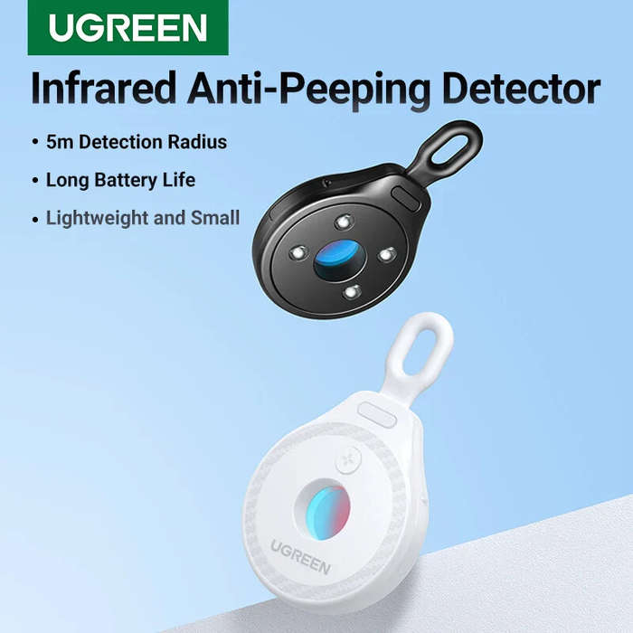 White - UGreen LP793 Mini Infared Camera Detector 5M Long Range Detect 60H Days Battery Life Anti-Pe