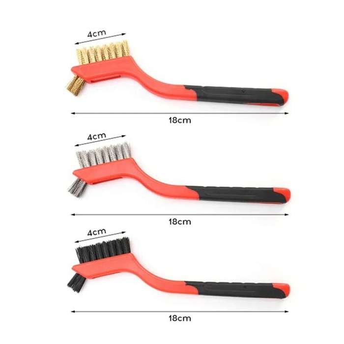 6pcs - 6pcs Wire Brush Set with Nylon Brass Steel Bristles for Metal Cleaning and Polishing Ideal fo