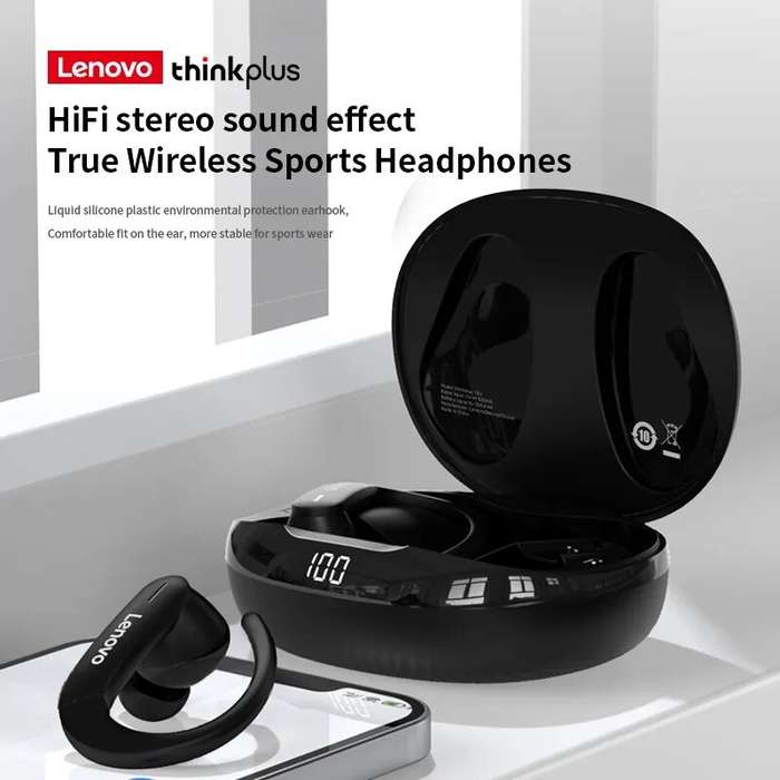Lenovo T50 TWS Earbuds bluetooth Earphone LED Display HiFi Stereo Dual Mic ENC HD Calls Portable Spo
